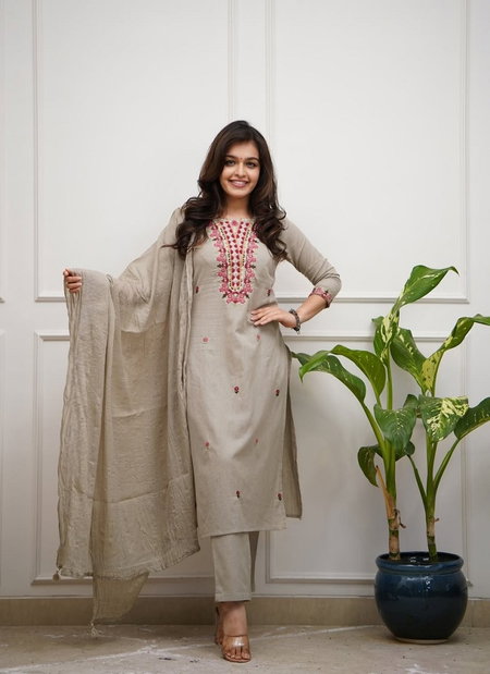 SI 303 Slub Cotton Top With Bottom Dupatta Suppliers In India